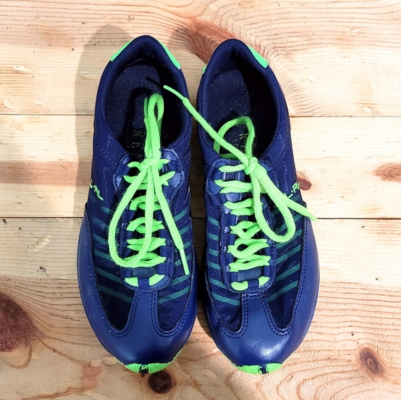 Lauren Ralph Lauren Falon Navy Blue Leather Shoes Sneakers Size 6B Youth - Picture 5 of 8